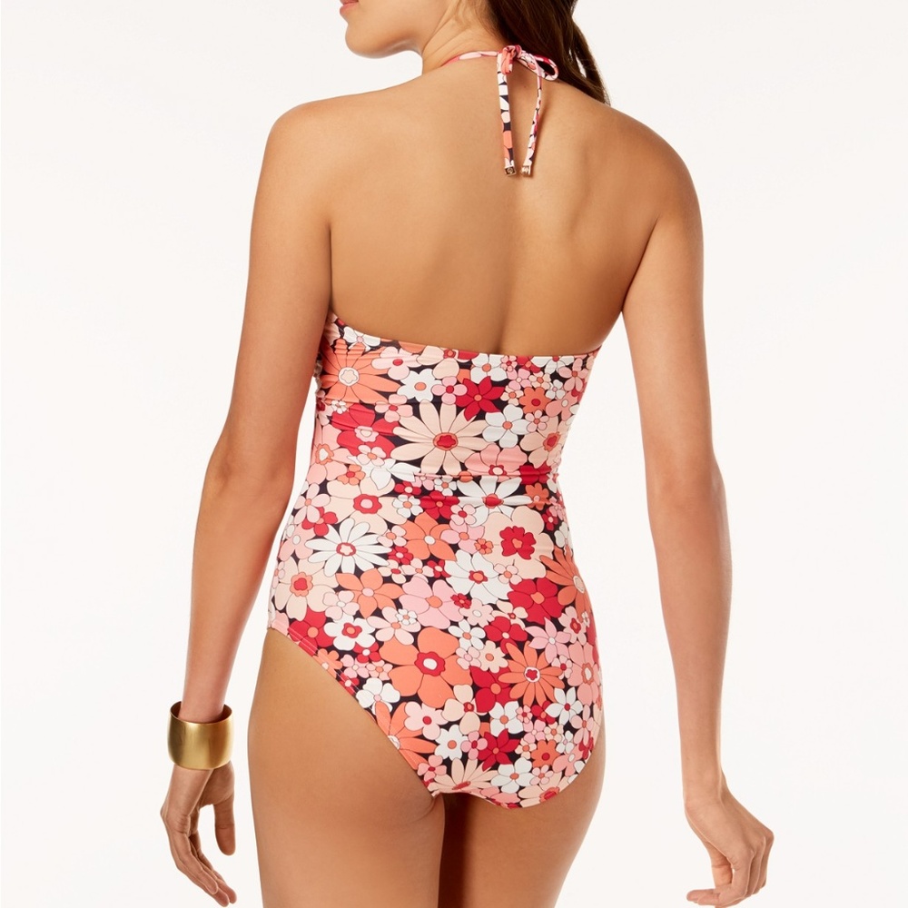 Michael Kors Floral Keyhole Halter One-Piece , 4 - Picture 2 of 4